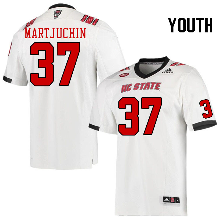 Youth #37 Alex Martjuchin North Carolina State Wolfpacks College Football Jerseys Stitched-White